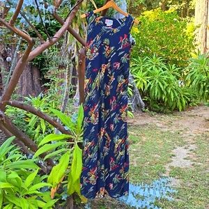 Vintage Women's Sz 12 Sleeveless Hilo  Hattie Aloha Maxi Dress